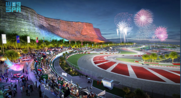 A view of the new F1 track proposed in the Qiddiya ‘megaproject’, 30 miles outside of Riyadh